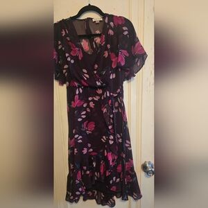 Purple Floral Calvin Klein Dress Size 4